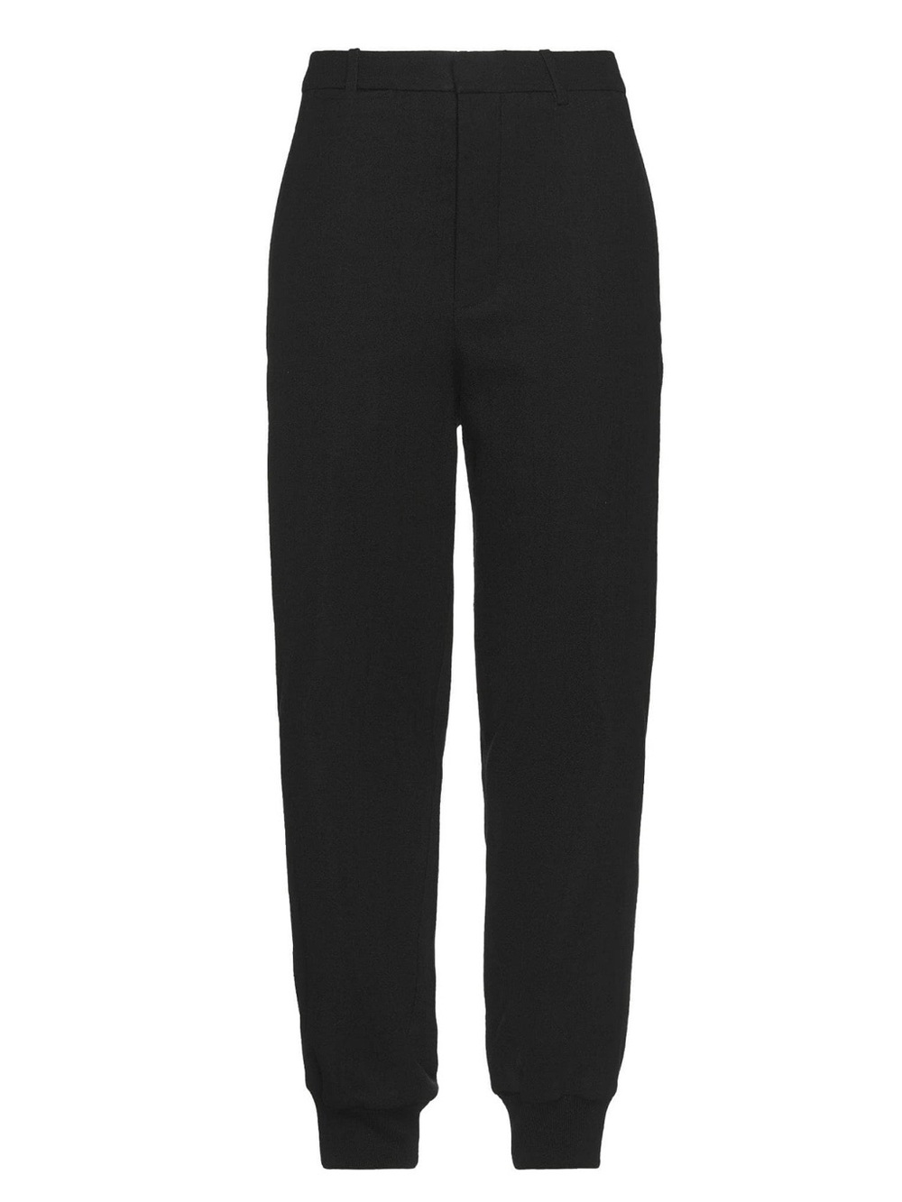 $1090 ANN DEMEULEMEESTER BLACK WIDE-LEG VIRGIN WOOL TROUSERS PANTS SIZE FR 38